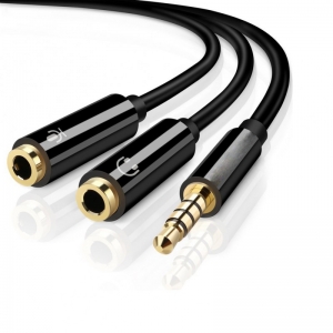 Cáp chia audio 1 cổng tai nghe 1 cổng mic đầu 3.5mm