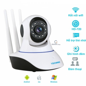 Camera wifi Yoosee chuẩn 3 râu HD-720P Model YYZ100SS - Hàng chính hàng