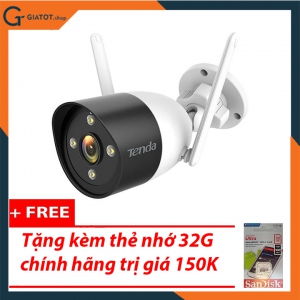 Camera wifi ngoài trời 3.0 có màu ban đêm Tenda CT6 tặng kèm thẻ nhớ 32G - chính hãng
