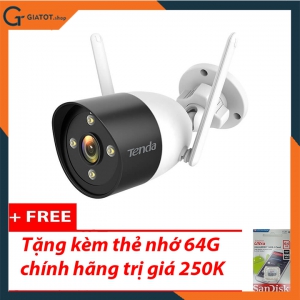 Camera wifi ngoài trời 3.0 có màu ban đêm Tenda CT6 tặng kèm thẻ nhớ 64G - chính hãng