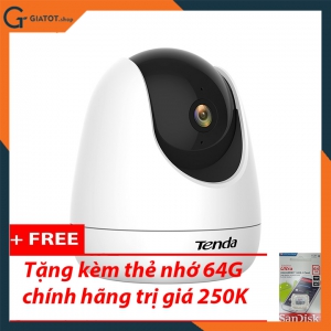 Camera IP Wifi Tenda CP3 Full HD 1080P xoay 360° tặng thẻ nhớ 64G - Chính hãng