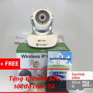 Camera wifi cao cấp HNvision fullHD 1080P 6180 tặng kèm thẻ nhớ 32G