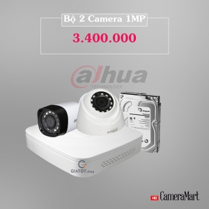 Trọn bộ camera Dahua 02 mắt camera DH411-1.0MP giá cực rẻ hàng chính hãng!