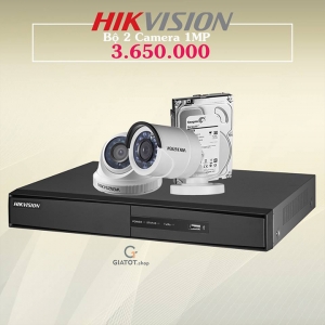 Trọn bộ camera Hikvision 02 mắt camera HK411-1.0MP giá cực rẻ hàng chính hãng!