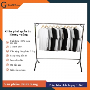 Giàn phơi quần áo đơn bằng inox cao cấp 150cm chính hãng GIATOT.shop GTS21