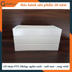 Chậu gỗ nhựa ngoài trời composite kẻ chỉ