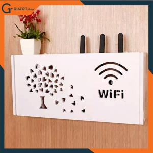 Kệ wifi chữ nhật hình cây lá trái tim treo tường