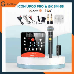 Combo micro thu âm ISK SM58 và sound card ICON Upod Pro tặng kèm phụ kiện