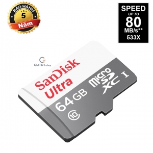 Thẻ nhớ 64Gb SanDisk Ultra Class 10 80Mb/s chính hãng