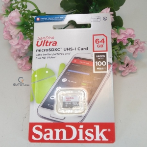 Thẻ nhớ 64Gb SanDisk Ultra Class 10 100Mb/s chính hãng