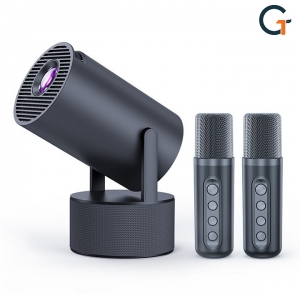 Máy chiếu độ nét cao HY-300PRO KTV có 2 micro hát karaoke với loa bluetooth âm thanh nổi