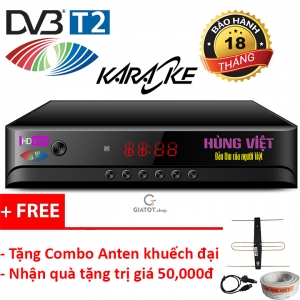 Đầu thu Kỹ thuật số DVB-T2 Hùng Việt HD-789s Karaoke tặng Anten DVB T2