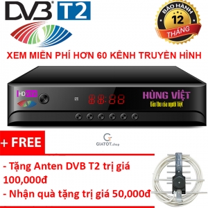Đầu thu kỹ thuật số DVB-T2 HÙNG VIỆT HD-789s tặng Anten DVB T2