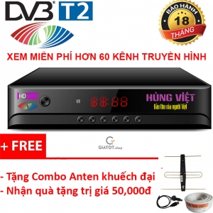 Đầu thu kỹ thuật số DVB T2 Hùng Việt HD 789 karaoke tặng anten khuếch đại