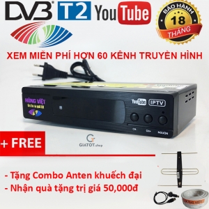 Đầu thu kỹ thuật số DVB-T2 HÙNG VIỆT TS-123 Internet tặng Anten khuếch đại