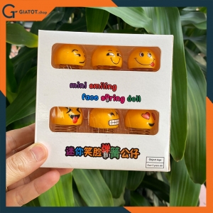 Hộp 6 con thú nhún emoji lò xo mini có biểu cảm ngộ nghĩnh vui nhộn