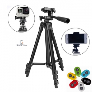 Đế Chụp Hình Tripod TF-3120 tặng kèm Remote chụp hình (màu đen)