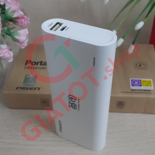 Pin sạc dự phòng Pisen Portable 10000mAh (Trắng)